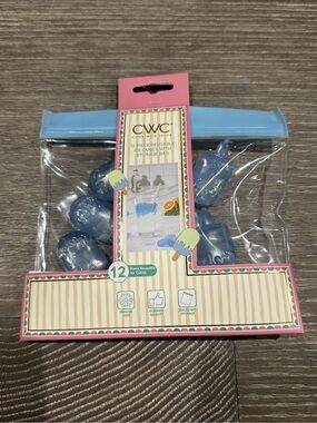 CWC 12 piece reusable blue popsicle shaped ice cubes with storage bag